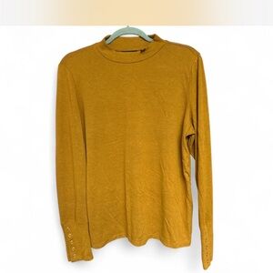 Mustard Long Sleeve Top with Button Cuffs